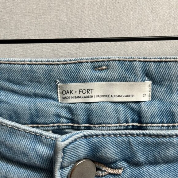 Oak + Fort straight leg barrel denim organic cotton jeans Sz 27 - Picture 6 of 11